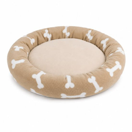 Kwispelz Hondenmand Donut - Met Deken - Donut Hondenmand - Hondenkussen - Hondenmand - 55 cm - Beige