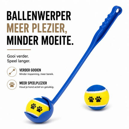 Kwispelz - Honden Wandelset – Hondenriem 5 meter - Poepzakjes - Waterfles - Ballenwerper - Tennisballen