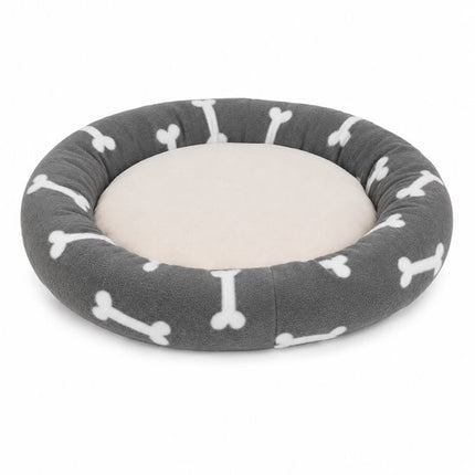 Kwispelz Hondenmand Donut - Met Deken - Donut Hondenmand - Hondenkussen - Hondenmand - 55 cm - Grijs