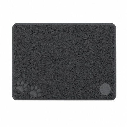 Voerbak Set met Voermat – Antislip – Dubbele RVS Bakken – Blauw – 40 x 20 cm – Inclusief Mat 60 x 45 cm